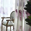 Cortinas cortinas 3D roxas para sala de estar decoração de crianças digitais com painéis únicos de penas impressas