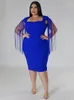 Sukienki plus size seksowne dla kobiet krótka sukienka BodyCon z frędzlą elegancką elegancką hurtową kroplą