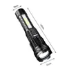 Flashlights Torches BORUiT 30W White Laser Flashlight 1200m lighting Built in 2600 mA Battery USB-C Rechargeable Tactical Military Search Flashlight 0109