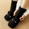 Femmes Chaussettes 1 Paire Chaussette Thermique Respectueux De La Peau Longue Durée Respirant Lavable Mi-mollet Pantoufle Décor Sol Pour Dortoir