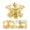 Castiçais Lâmpada de óleo Orar Decoração Castiçal Vintage Base Ghee Queimador Essencial Manteiga Suporte de Metal Tealight