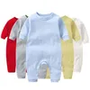 Rompers Born Baby Jumpsuits Infant Solid Colors Kids Long Sleeve Onesies Kid Boys Clothes 365 J2 Drop Delivery Maternity Clothing Dh72Q