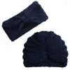 Berets 1pc Winter Baby Hat Headband Set Wool Infant Bonnet Toddler Turban Cap Beanie For Girl Boy Warm Head Wrap Kids Headwear