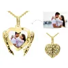 Party Favor Heart Sublimation Blanks Angel Wing Love Necklaces Custom Lockable Po Blank Mdf Printable Pendant For Women Drop Deliver Dhcvb