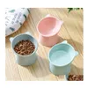 Cat Bowls Feeders kleine hondenkom anti -braken verhoogd voedsel gekanteld verhoogde plastic huisdier puppy voor katten beschermden peters druppel deli dhwap