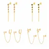 Ohrstecker AIDE 2023 Trend 925 Silber Piercing Ohrring Pendientes Plata Kette Lila Zirkon Aretes Frau Schmuck Bijoux Femme