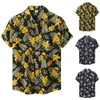 Men's Casual Shirts 2023 Men Printed Turndown Collar Single Breasted Short Sleeve Versatile Fashionable Beach Style Shirt Ropa Hombre