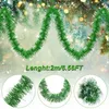 Decorações de Natal 6pcs 2m Tinsel Garland para ano de casamento Decoração pendurada Decoração Metallic Twist Natal Tree Ornament