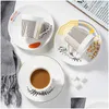 Mugs Dynamic Mirror Reflection Cup Mug 250300Ml Home Drinkware Creative Ceramic Anamorphic Coffee Set Interesting Gift1 Drop Deliver Dhqvf