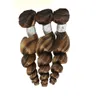 P4/27 Piano Color Brazilian Dubbel wefts 100% Human Hair Extensions Deep Wave Kinky Curly One Piece/Lot 10-30-tums bunt lockigt