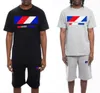 Erkek Trailtsits T Shirt Setleri Peluş Mektup Sokak Giyim Sokat Nefes Alabilir Yaz Takım Takımları Tops Şortları Tees Açık Spor Takımları Sportswe301G