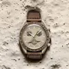 Planeta biocerâmico Mens Lua assiste Função FULTA FUNÇÃO Quarz Chronograph Watch Mission to Mercury 42mm Nylon Luxury Watch Edition Limited Master Wristwatches 2023
