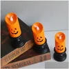 Party Decoration Halloween Decorations Candle Light Led Colorf Candlestick Table Top Pumpkin Happy Partys Dekor för hem 2021 Drop D Dhafd