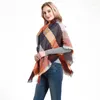 Etniska kläder 2023 Autumn and Winter Square Scarf Women's Shawl Ribbon Plaid Polyester Thorn Wool
