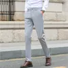 Men's Pants England Solid Color And Dress Men Sanding Male Trousers Spring Autumn Casual Long