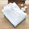 Mens Casual Shirts 2023 Designer Italy Style Linen Long-sleeved Shirt Men Brand 5 Colors Solid White for Top