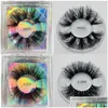 False Eyelashes Fashion 25mm 27mm 8d Faux Mink Long Fluffy Wispies Extension Cruelty Handgjorda fransar Eye Makeup Drop Delivery Health Dhdsx