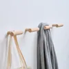 Hooks Wood Hanger Wall Hanging Coat Hook Key Holder Hat Scarf Handbag Storage Rack Bathroom Room Decorative Accessories