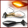 2 X Motorcycle LED Turn Lights Side Mirrors For SUZUKI GSXR 1000 CC 1000CC GSX R1000 K5 GSXR1000 05 06 2005 2006 Carbon Turn Signal Indicators Rearview Mirror 6 Colors