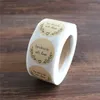 Etiqueta engomada del arte del papel de regalo hecha a mano con etiquetas de amor 1 pulgada 500 piezas