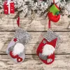 Christmas Decorations Stockings With 3D Plush Gnomes Santa Hanging Rope Decoration