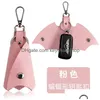 Key Rings Pu Leather Bat Keychains Holder Mens Animal Pendant Chains Fobs Fashion Design Women Bag Charms Sier Metal Car Keyrings Ac Dhlp4