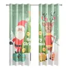 Gordijn 132x214cm 2panel Santa Claus Gordijnen voor woonkamer kerstthema Patroon Window Behandeling Kid slaapkamer Elk Print Gordes P45