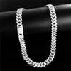 Hotsale Iced Out 14mm Mens Miami Cuban Link Netlace Hip Hop Lad Moissanite Diamond Bling Prong 925 Silver Moissanite Chain