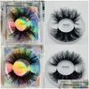 False Eyelashes Fashion 25mm 27mm 8d Faux Mink Long Fluffy Wispies Extension Cruelty Handgjorda fransar Eye Makeup Drop Delivery Health Dhdsx