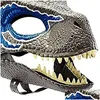 Feestmaskers 3D dinosaurusmasker Rollenspel Rekwisieten Prestaties Hoofddeksels Jurassic World Raptor Dino Festival Carnaval Geschenken 220704 Drop Del Dhfyp