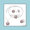 Bracelet boucles d'oreilles collier mode Druzy Drusy Bracelet 12Mm résine pierre boucles d'oreilles bague et ensemble de bijoux livraison directe ensembles Ottbx