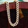 925 Silver Cuban 12mm Bredd Två rader VVS Moissanite Women Bling Cuban Chain Halsband Mens Chains Miami Cuban