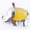 Yowost schattige olifant dierenhangers natuurlijke edelstenen agates jades geschenk chakra sieraden energie voor vrouwen bn368