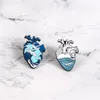 Brooches Ocean Heart Pins Anatomy Blue Sea Brooch Neurology For Doctors And Nurses Lapel Pin Bags Badge Gifts