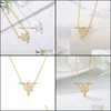 Pendant Necklaces Shiny 18K Real Gold Plated Cz Cactus Necklace Stainless Steel Fl Diamond Prickly Pear Drop Delivery Jewelry Pendant Otz8U