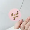 Gift Wrap Pink Gold Foil Stickers Thank You Printing Envelop Seals Candy Box Labels 500pcs/roll