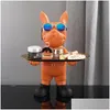 Dekorativa föremål figurer franska bldog butler nordisk harts hund scpture modern heminredning för bordsskiva vardagsrum djurhantverk dhpdh