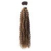 P4/27 Piano Color Brazilian Dubbel wefts 100% Human Hair Extensions Deep Wave Kinky Curly One Piece/Lot 10-30-tums bunt lockigt