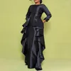 Etniska kläder kk 2023 Autumn Winter Ruffles klänningar för kvinnor långärmad eleganta kvällsklänningar Robe Africaine femme kaftan abayas