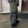 Spódnice Weiyao Khaki Casual Long Cargo Kobiety zszywanie zabytkowe workowate stroje streetwearne dzielone moda moda gubij spódnica 230110