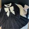 Crianças bebê meninas vestido de lã criança comprimento infantil manga arco saia princesa inverno roupas infantis vestidos casuais