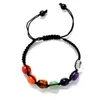 Charm Armband 7 Chakra Healing pärlstav armband natursten flätad för kvinnor män mode yoga smycken