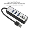 Hub USB 3.0 a 3 porte ad alta velocità con lettore di schede Micro SD/TF Mini splitter USB multiplo Utilizza adattatore di alimentazione Accessori di espansione multipli per PC Computer Lapto