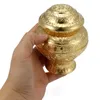 Bouteilles de stockage 12cm bouddhisme tibétain autel alliage or saint bouteille souhait réalisation trésor Pot