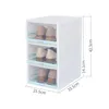 Clothing Wardrobe Storage 38 3Pcs Push Der Type Shoe Box Portable Stackable Plastic Seethrough Transparent Dertype Shoes Case Drop Dh7Jw