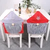 Pokrywa krzesła 1PCS impreza świąteczna dekoracja Święty Mikołaj Claus Red Hat Decor Decor Cover Housse de Chaise 2023