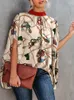 Damblusar Patchwork Elegant blus 2023 Dammode Lös designer Streetwear Rutig topp Trendig