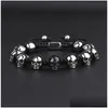 Bracelets porte-bonheur hommes bijoux Bracelet en acier inoxydable Skl tressé perles d'enveloppement pour 221028 livraison directe Dhemq