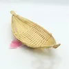 Plates Bamboo Tray Sushi Plate Fruit Basket Handmade Sashimi Knit Restaurant Dish Nigiri Natural Tableware 2pcs