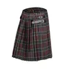 Pantaloncini da uomo 2023 Kilt scozzese da uomo tradizionale cintura scozzese pieghettata catena bilaterale pantaloni tartan punk marroni